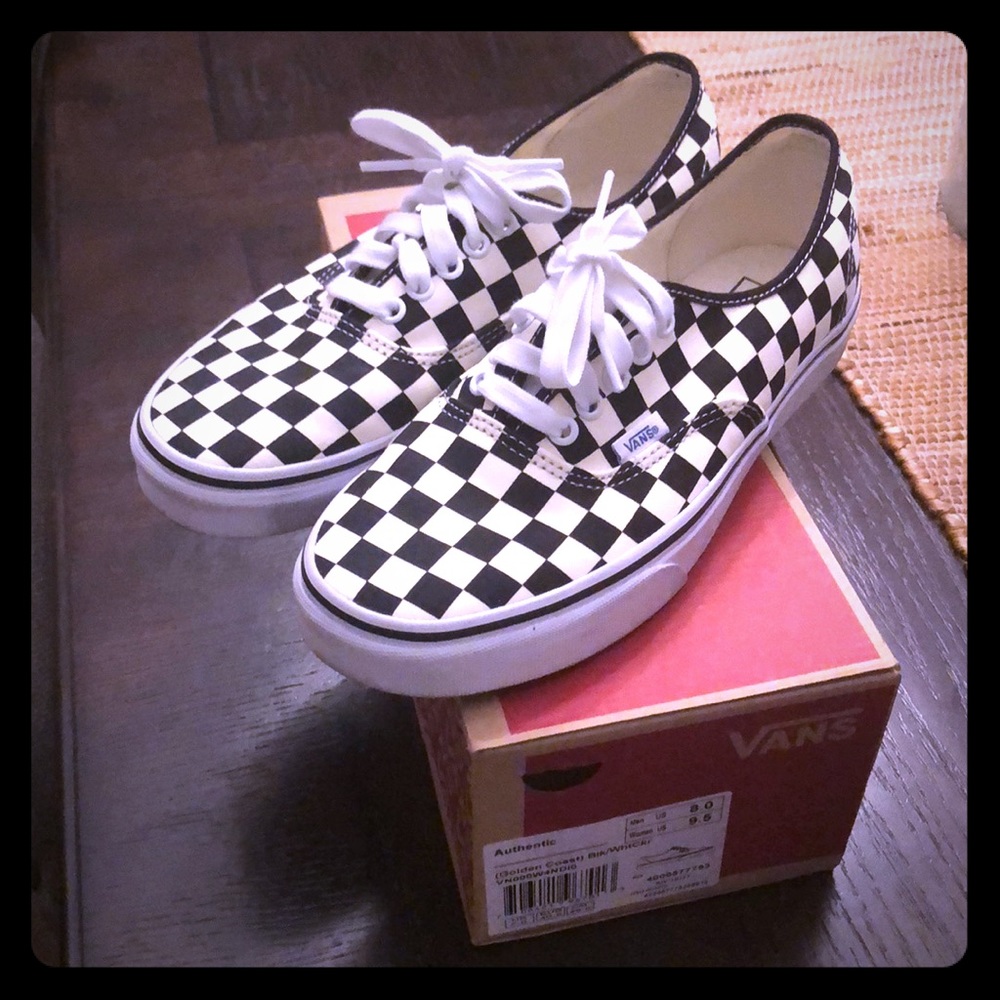 Vans checkered sneakers off white